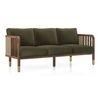 Taran 3 Seater Wooden Sofa in Deep Olive Velvet Colour