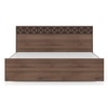 Macy Engineered Wood Queen Size Non Storage Bed In Classic Walnut Finish