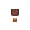 Loyall Brown Natural Fiber Shade Table Lamp with Natural Wooden Base