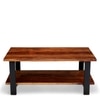 Aroda Sheesham Wood Contemporary Rectangle Coffee Table In Natural Teak Finish