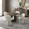 Aero Solid Wood 4 Seater Dining Table With 4 Selene Upholstered Accent Chair