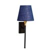 Devansh Metal Electric Wall Light in Black Colour with Blue Shade Count of 1 Light