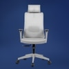Veritas High Back Mesh Office Chair with Headrest in Grey Colour