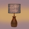 Devansh Blue Jute Table Lamp With Wood Natural Base (7X13 Inches)-13