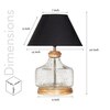 Tuscan Glass and Wood Table Lamp With Black Cotton Shade