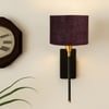 Devansh Metal Electric Wall Light in Black Colour with Brown Shade Count of 1 Light