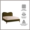 Elaris Curve Comfort Queen Size Bed in velvet With Engineer Wood Frame & Hydraulic Storage