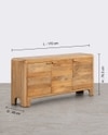Wiemar Solid Mango Wood Sideboard with 3 Door in Natural Finish