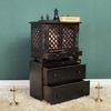 D'Dass Multi Color Mdf and Sheesham Wooden Temple With Cabinet For Pooja
