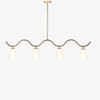 Kaze Handicrafted Linear Chandelier in Golden and White Colour