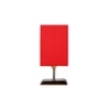 Elliot Red cotton table lamp with Square Brown Wood Base