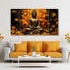 The Castle Decor Lord Buddha Meditation Wall Painting Wooden Framed 27x48 Inch (Style 10)