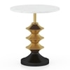 Mira Banswara Marble And Metal Side Table In Glossy Gold Finish