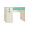 Kristina Kids Study Desk with Shuttered Cabinet and 2 Drawers in Light Wood Misty Turquoise Colour