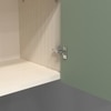 2 Door Mirror Glossy Triple Layered Uv Resistant Handless Cabinet In Pista Light Finish