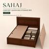 Sahaj Solid Wood Comfort Queen Bed Box Storage Provincial Teak Finish Mattress 60 x 78 Inches
