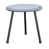 Coral Outdoor Table Set with 1 Table and 2 Chairs in Metal Grey