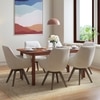 Dane Solid Wood Dining Table 6 Seater with 6 Wella Swivel Solid Wood Dining Chairs (Finish: Honey, Colour: Beige)