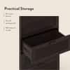 Bennis Engineered Wood Chest of 5 Drawers in Dark Walnut Finish