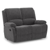 Lebowski Fabric Two Seater Manual Recliner in Smoke Fabric Colour