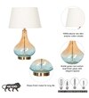 Kingham Bottle Green Amber Finish Glass And Amber Glass Table Lamp With Cotton Shade