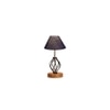 Joanna Blue Jute Table lamp with Wood & Iron Base
