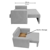 Alfon 1 Seater Velvet Pull Out Sofa Cum Bed with Storage In Grey