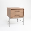 Walsh Leather Side Table in Brown Colour
