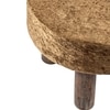 Maple Solid Wood Foot Stool in Green Sparkle Velvet Fabric