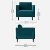 Tharoli Velvet 1 Seater Sofa Teal Blue
