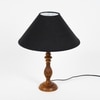 Lorette hand crafted Solid wood honey finish table lamp With Black Cotton Shade