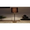 Black cotton with Metal Gold Table Lamp