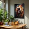 The Castle Decor Abstract Tiger Wall Art Framed Painting 20x30 Inch