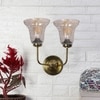 Devansh Metal Electric Wall Light in Gold Colour with Transparent Shade Count of 2 Lights
