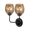 Devansh Metal Electric Wall Light in black Colour with Lavender Shade Count of 2 Lights