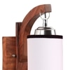 Devansh Solid Wood Electric Wall Light in Brown Colour with White Shade Count of 1 Light