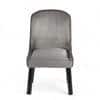 Rosslyn wood Set of 2 Dining Chairs in Iron Grey Velvet Upholstery with MAHAGONY FINISH