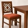Globally Indian Nivaan Solid Sheesham Wood 6 Seater Dining Table Set 6 Chairs Terracotta Orange