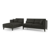 Lewis Sectional Sofa (Colour : Graphite Grey, Cushion : Soft, Seater : Left Aligned 3 Seater + Left Aligned Chaise)