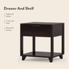 Capri Solid Wood Bedside Table in Mahogany Finish