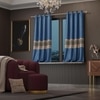 Stoa Paris Satin Window Curtain, 70% Blackout Curtains,   Privacy Lining, Pack of 2, Versailles - Celestial Blue