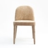 Walnut Fabric Dining Chair in Light Brown Colour