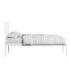 Sheen Metal Non Storage Single Bed in Glossy Ivory Finish