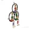 Desert Art Metal Handpainted Three Ring Musician Wall Hanging in Multicolour