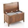 Rhodes Solid Wood Bench In Amber Walnut Finish
