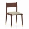 Saar Solid Wood Dining Chair in Teak Finish & Crimson Grove Colour - Set of 2
