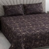 Uma Chocolate Shade Floral 400 TC Cotton Flat Double Queen Size Bedsheet with 2 Pillow Covers – Threads