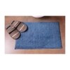 Theodora Blue Solid Natural Fiber 23x15 inches Anti-Skid Bath Mat