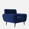 Faro Velvet 1 Seater Sofa in Navy Blue Colour