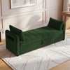 Jedlo Velvet 2 Seater Ottoman Bench  with Storage  in Green Color